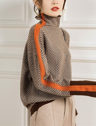 Donna | Striped Sweater - Orange