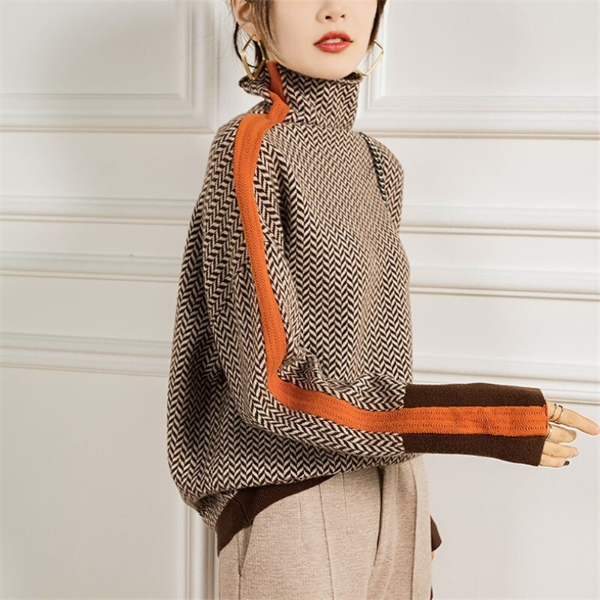 Donna | Striped Sweater - Orange