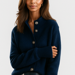 Evelyn | SOFIA BUTTON CARDIGAN - Blue