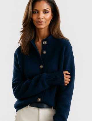 Evelyn | SOFIA BUTTON CARDIGAN - Blue