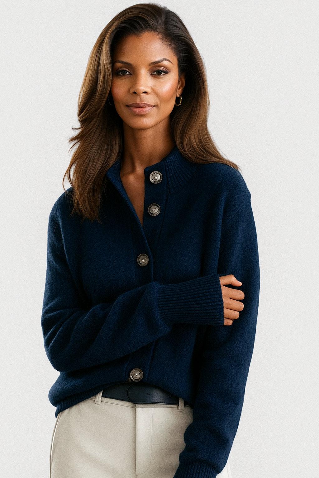 Evelyn | SOFIA BUTTON CARDIGAN - Blue