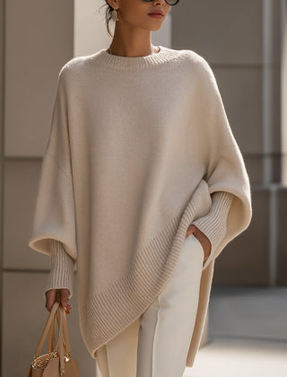 Diane | Elegant Sweater with Asymmetrical Hem - Beige