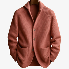 Edith | Tailored Button-Front Knit Cardigan - Pink