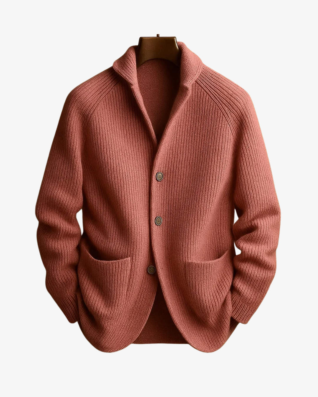 Edith | Tailored Button-Front Knit Cardigan - Pink