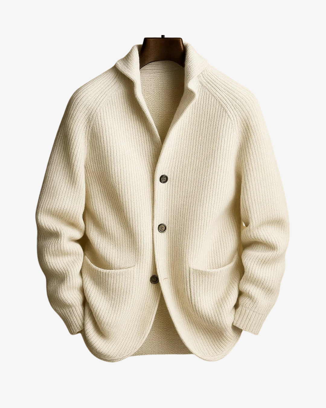 Edith | Tailored Button-Front Knit Cardigan - White