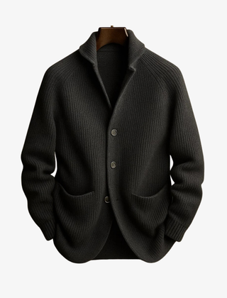 Edith | Tailored Button-Front Knit Cardigan - Gray