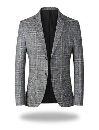 Patricia | Men's Tailored-Fit Blazer in Cotton-Polyester Blend - Grey