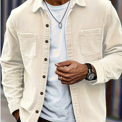 Janet | Ellison Cord Overshirt - Apricot