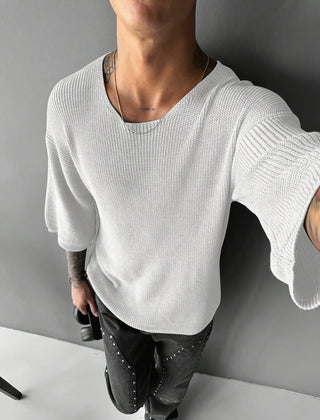 Ann | Caden Knit Pullover - White