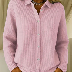 Lucille | Elegant Cozy Knit Cardigan - Pink