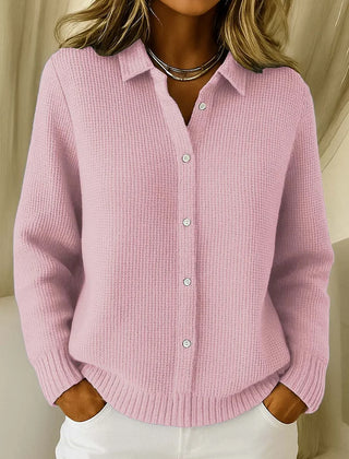 Lucille | Elegant Cozy Knit Cardigan - Pink
