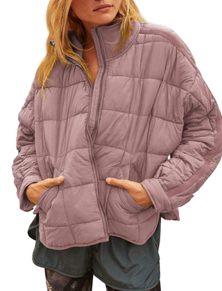 Constance | APRIL – Lightweight Compact Zip Puffer Jacket - Pink