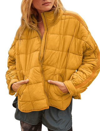 Constance | APRIL – Lightweight Compact Zip Puffer Jacket - Yellow