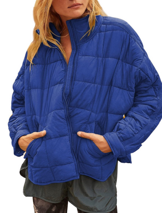 Constance | APRIL – Lightweight Compact Zip Puffer Jacket - Blue