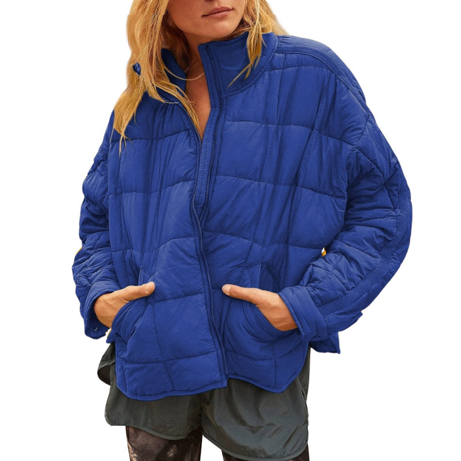 Constance | APRIL – Lightweight Compact Zip Puffer Jacket - Blue
