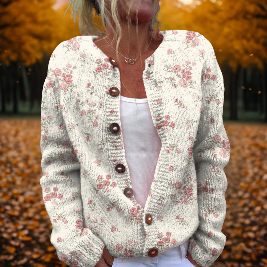 Julie | Pink Rose Cardigan - MultiColor