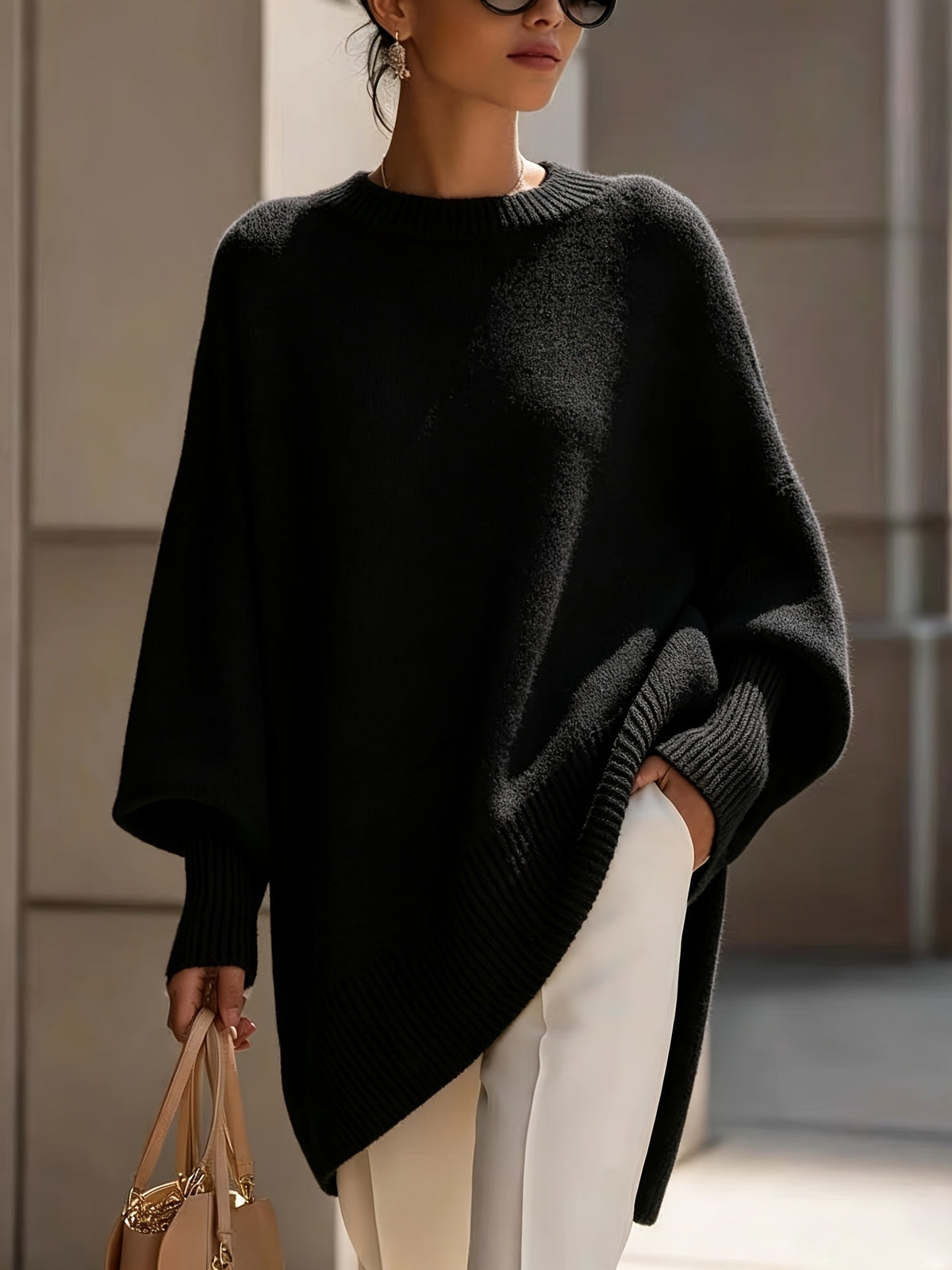 Susan | Maris Drape Sweater - Black