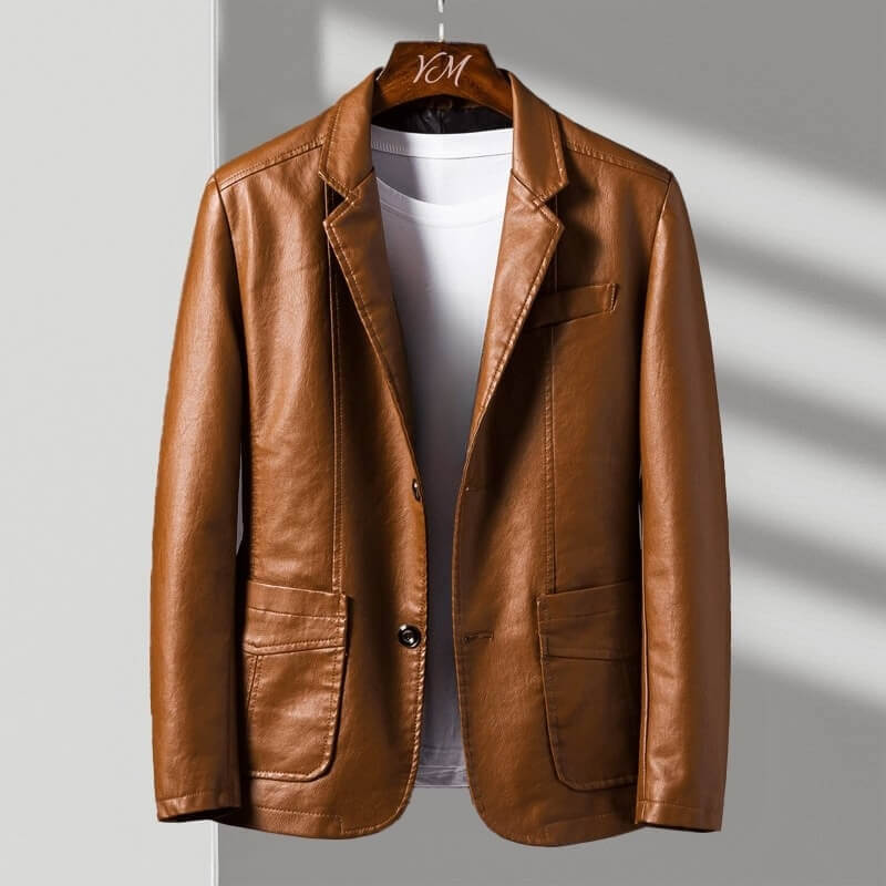 Christine | ZARI – ALESSANDRO VERDI LEATHER JACKET - Cognac Brown
