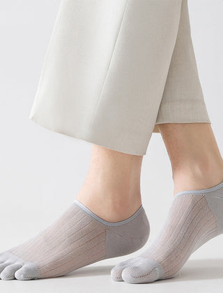 Jean | Invisible Breathable Anti-Slip Toe Socks - Light Gray
