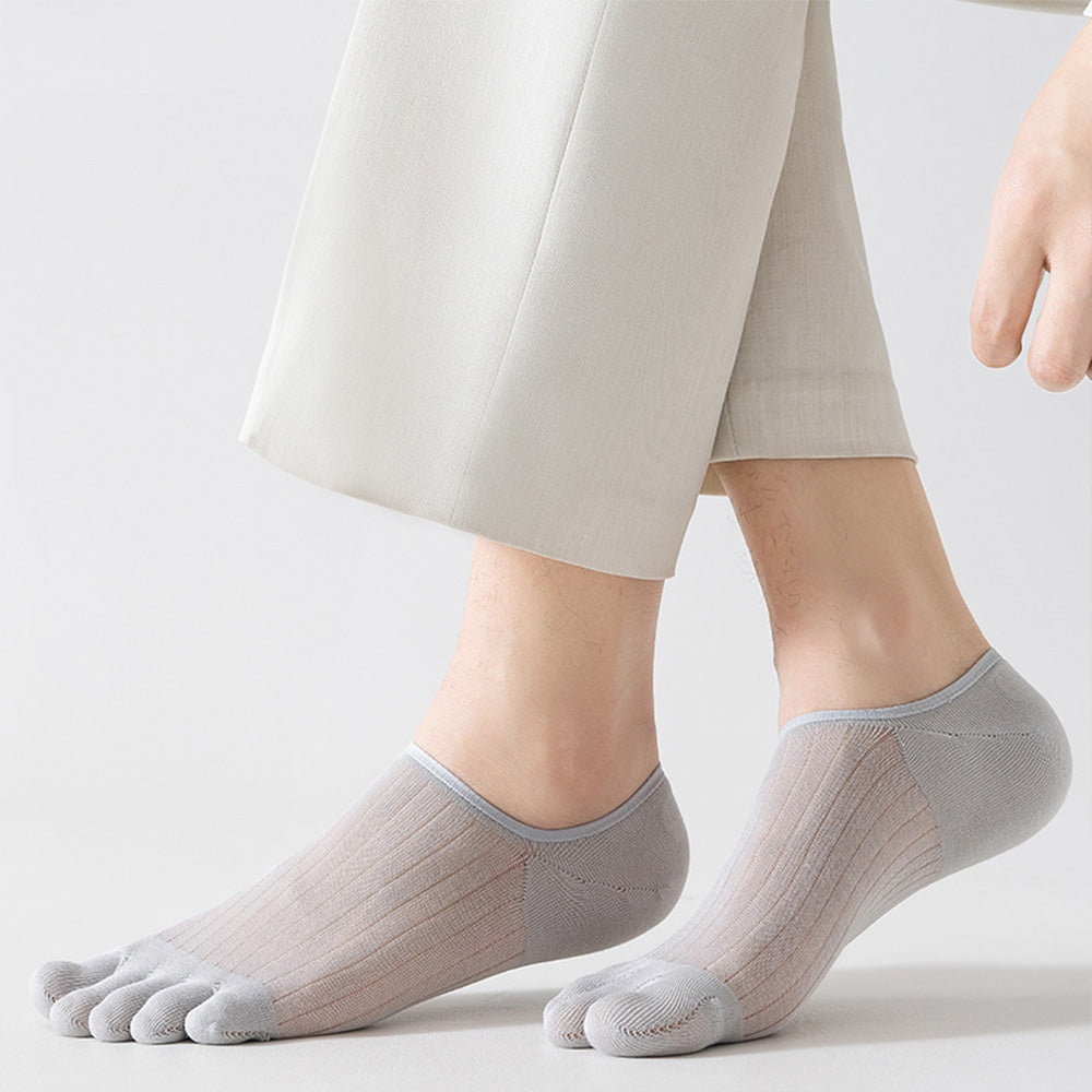 Jean | Invisible Breathable Anti-Slip Toe Socks - Light Gray