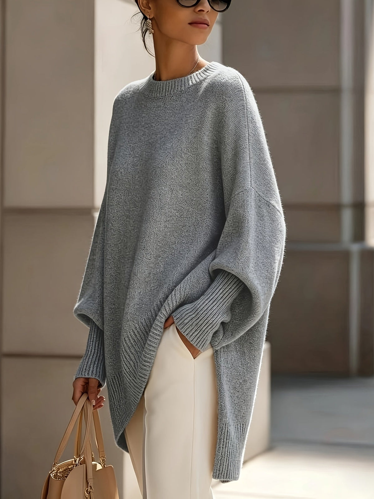 Susan | Maris Drape Sweater - Gray
