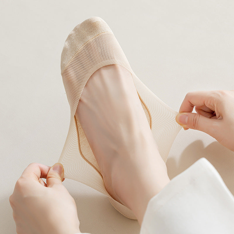 Diane | Ladies' Invisible Breathable Anti-Slip Socks - Beige
