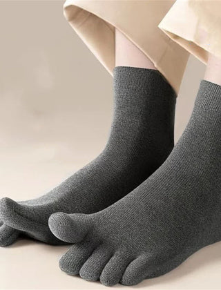 Irene | Breathable Cotton Toe Socks - Gray