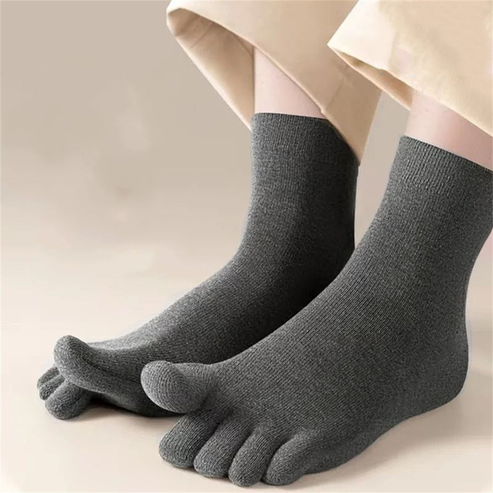 Irene | Breathable Cotton Toe Socks - Gray