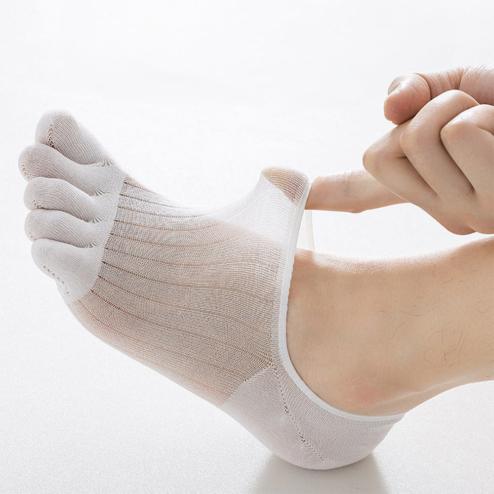 Jean | Invisible Breathable Anti-Slip Toe Socks - White