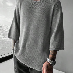 Ann | Caden Knit Pullover - Grey