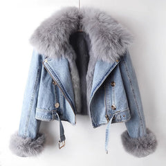 Christine | Olivia Klein Luxurious Denim Coat - Light blue