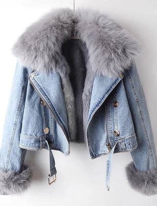 Christine | Olivia Klein Luxurious Denim Coat - Light blue
