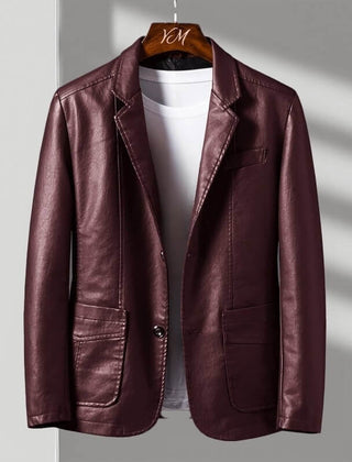 Christine | ZARI – ALESSANDRO VERDI LEATHER JACKET - Burgundy Red