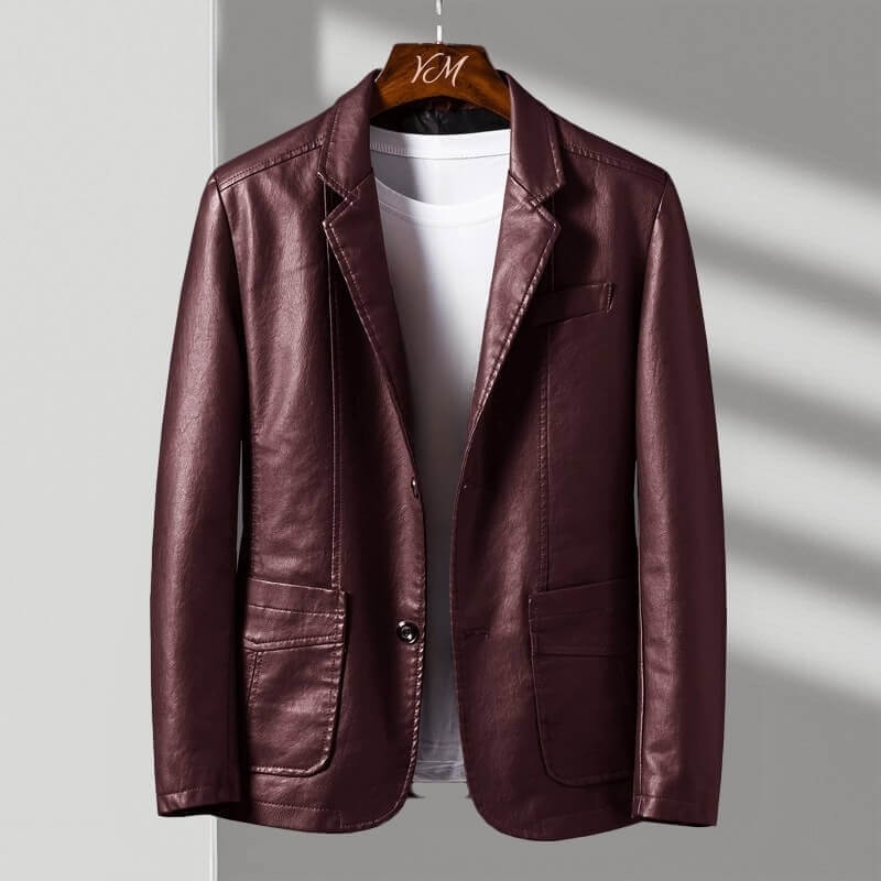 Christine | ZARI – ALESSANDRO VERDI LEATHER JACKET - Burgundy Red