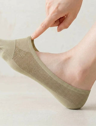 Doris | Anti-Slip Breathable Cotton Footies - Green