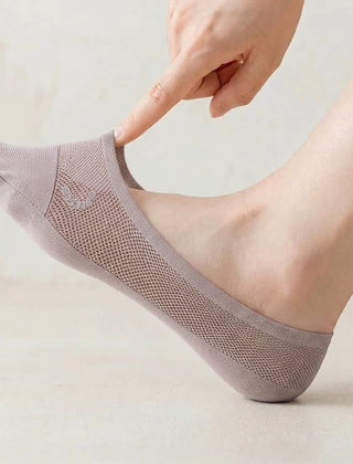Doris | Anti-Slip Breathable Cotton Footies - Pink