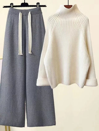Marie | AUTUMN WINTER KNITWEAR SET - Gray & White