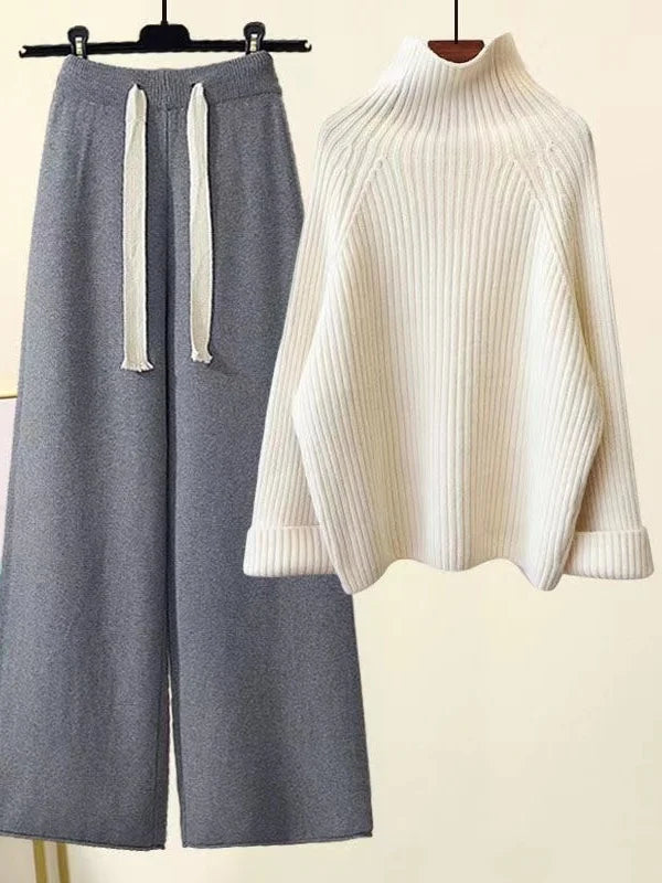 Marie | AUTUMN WINTER KNITWEAR SET - Gray & White