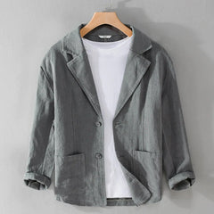 Edith | Leandro Linen Jacket - Dark Gray