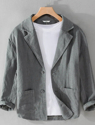 Edith | Leandro Linen Jacket - Dark Gray