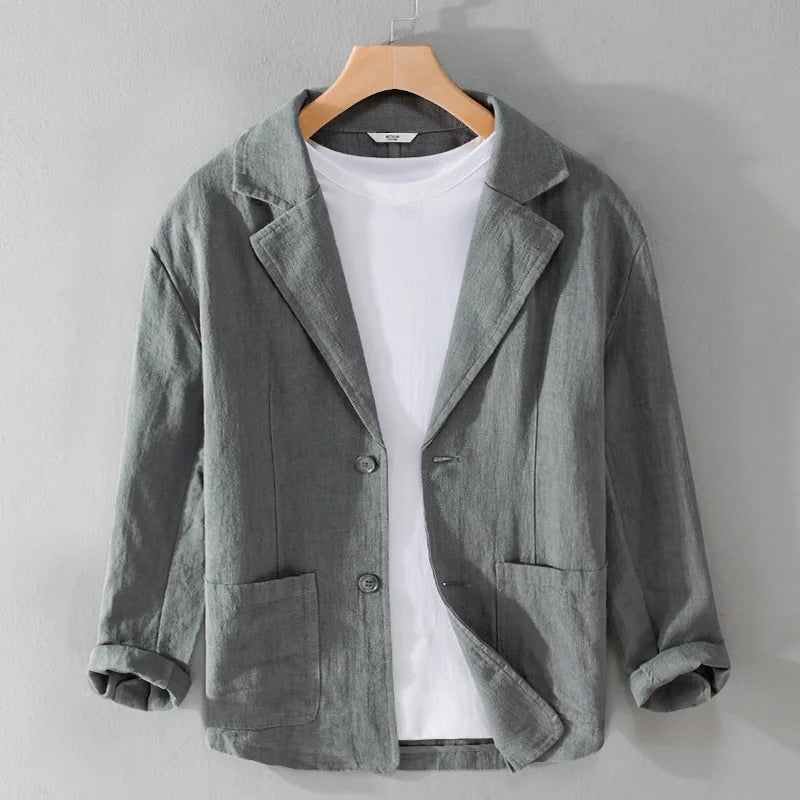 Edith | Leandro Linen Jacket - Dark Gray