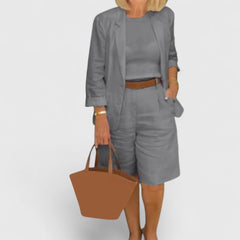 Lucille | Elegant Suit 2-Piece Set - Gray