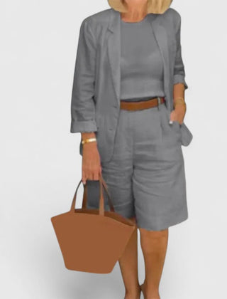 Lucille | Elegant Suit 2-Piece Set - Gray