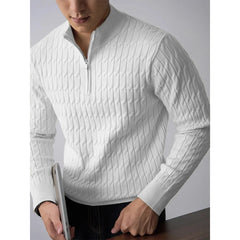 Christine | Ellison Cable Half-Zip - White