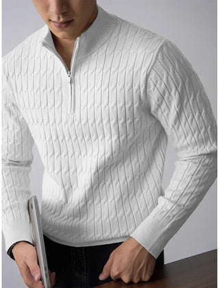 Christine | Ellison Cable Half-Zip - White