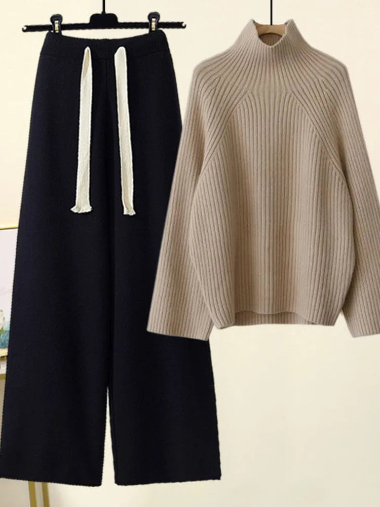 Marie | AUTUMN WINTER KNITWEAR SET - Black & Khaki