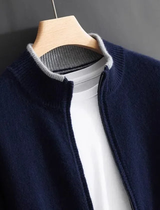 Gladys | Riku Cashmere Zip Jacket - Navy Blue