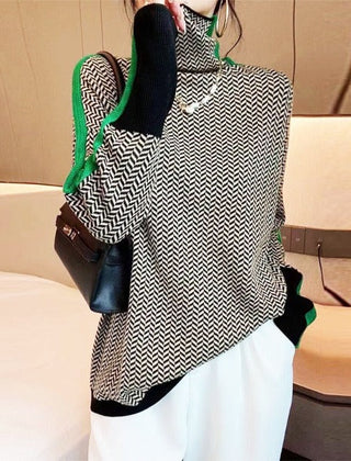 Donna | Striped Sweater - Green