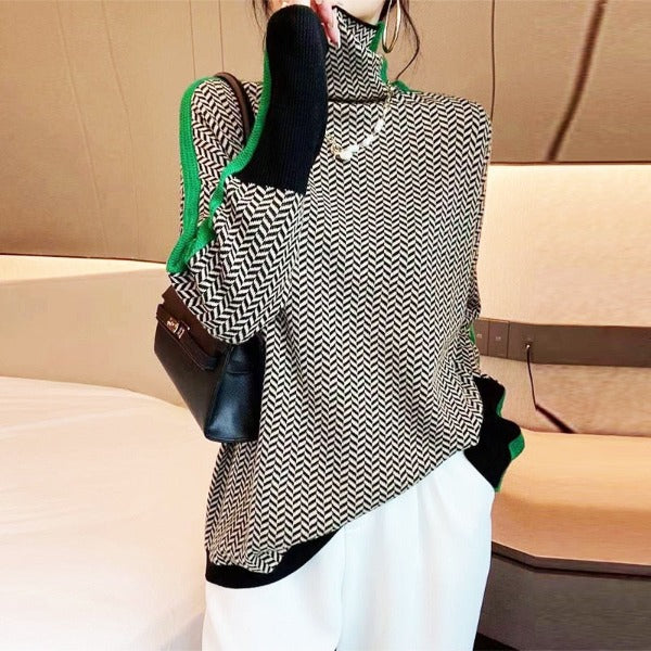 Donna | Striped Sweater - Green
