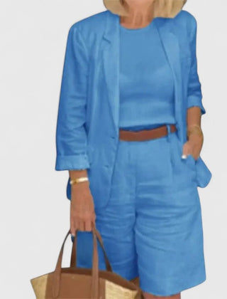 Lucille | Elegant Suit 2-Piece Set - Blue